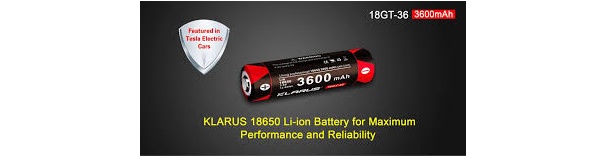 Aku Klarus 18650 3,6V 3600mAh